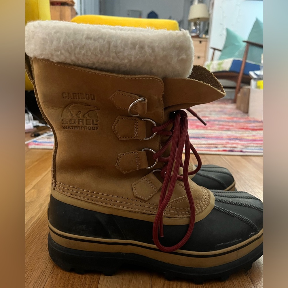 SOREL Caribou Waterproof Nubuck Winter Snow Boots Size 8 Ski Outdoor